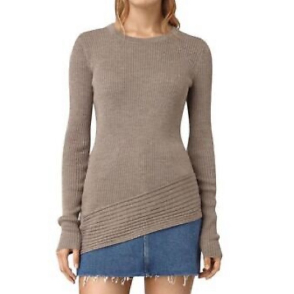 Beautiful ALL SAINTs Womens brown sweater wool long sleeve small